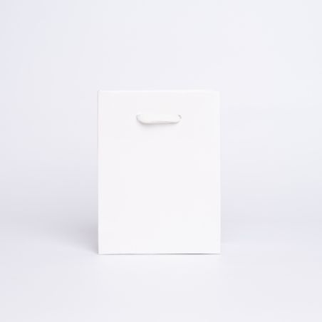 Sac papier personnalisé Noblesse Plastifié 12x6x16 CM | SAC PAPIER NOBLESSE PLASTIFIÉ | IMPRESSION EN SÉRIGRAPHIE SUR DEUX FA...