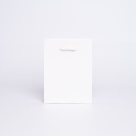 Sac papier personnalisé Noblesse Plastifié 12x6x16 CM | SAC PAPIER NOBLESSE PLASTIFIÉ | IMPRESSION EN SÉRIGRAPHIE SUR UNE FAC...