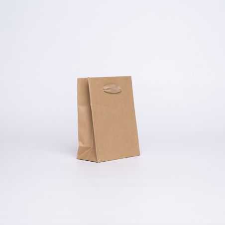 Sac papier personnalisé Noblesse Plastifié 12x6x16 CM | SAC PAPIER NOBLESSE PLASTIFIÉ | IMPRESSION EN SÉRIGRAPHIE SUR UNE FAC...