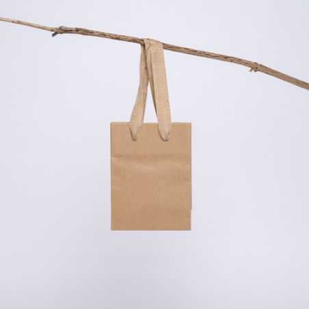 Sac papier personnalisé Noblesse Plastifié 12x6x16 CM | SAC PAPIER NOBLESSE PLASTIFIÉ | IMPRESSION EN SÉRIGRAPHIE SUR DEUX FA...