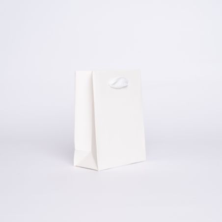 Sac papier personnalisé Noblesse Plastifié 12x6x16 CM | SAC PAPIER NOBLESSE PLASTIFIÉ | IMPRESSION EN SÉRIGRAPHIE SUR DEUX FA...