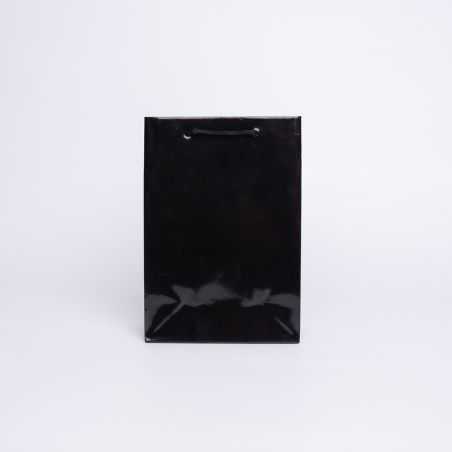 Sac papier personnalisé Noblesse Plastifié 16x8x23 CM | LAMINIERTE NOBLESSE-PAPIERBEUTEL | SIEBDRUCK AUF EINER SEITE IN EINER...