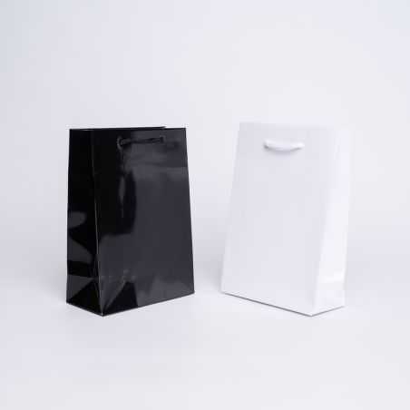 Sac papier personnalisé Noblesse Plastifié 16x8x23 CM | SAC PAPIER NOBLESSE PLASTIFIÉ | IMPRESSION EN SÉRIGRAPHIE SUR DEUX FA...