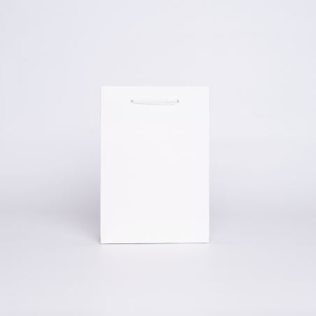Sac papier personnalisé Noblesse Plastifié 16x8x23 CM | SAC PAPIER NOBLESSE PLASTIFIÉ | IMPRESSION EN SÉRIGRAPHIE SUR UNE FAC...