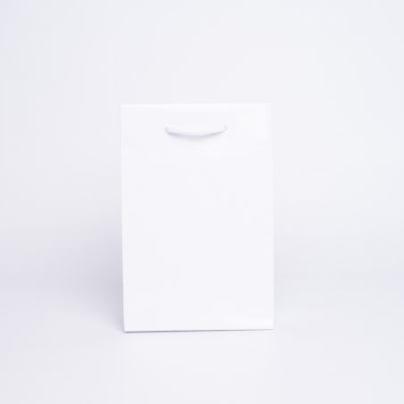 Sac papier personnalisé Noblesse Plastifié 16x8x23 CM | SAC PAPIER NOBLESSE PLASTIFIÉ | IMPRESSION EN SÉRIGRAPHIE SUR DEUX FA...