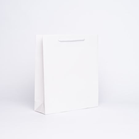 Sac papier personnalisé Noblesse Plastifié 28x8x32 CM | SAC PAPIER NOBLESSE PLASTIFIÉ | IMPRESSION EN SÉRIGRAPHIE SUR DEUX FA...