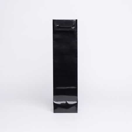 Sac papier personnalisé Noblesse Plastifié 10x10x38 CM | SAC PAPIER NOBLESSE PLASTIFIÉ (BOUTEILLE) | IMPRESSION EN SÉRIGRAPHI...