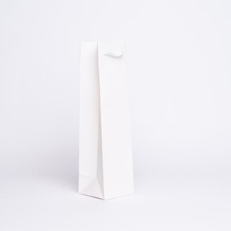 Sac papier personnalisé Noblesse Plastifié 10x10x38 CM | SAC PAPIER NOBLESSE PLASTIFIÉ (BOUTEILLE) | IMPRESSION EN SÉRIGRAPHI...