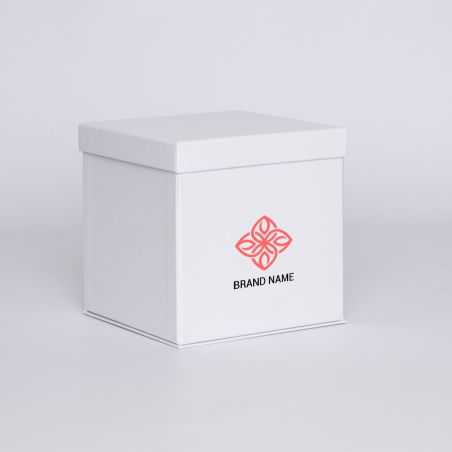 Boîte cloche personnalisée Flowerbox 18x18x18 CM | FLOWERBOX | IMPRESSION EN SÉRIGRAPHIE SUR UNE FACE EN DEUX COULEURS