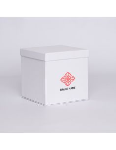 Boîte cloche personnalisée Flowerbox 25x25x25 CM | FLOWERBOX | IMPRESSION EN SÉRIGRAPHIE SUR UNE FACE EN DEUX COULEURS