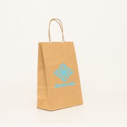 Sac papier personnalisé Safari 14x8x39 CM | SAC PAPIER SAFARI | IMPRESSION FLEXO EN UNE COULEUR SUR ZONES PRÉDÉFINIES SUR LES...