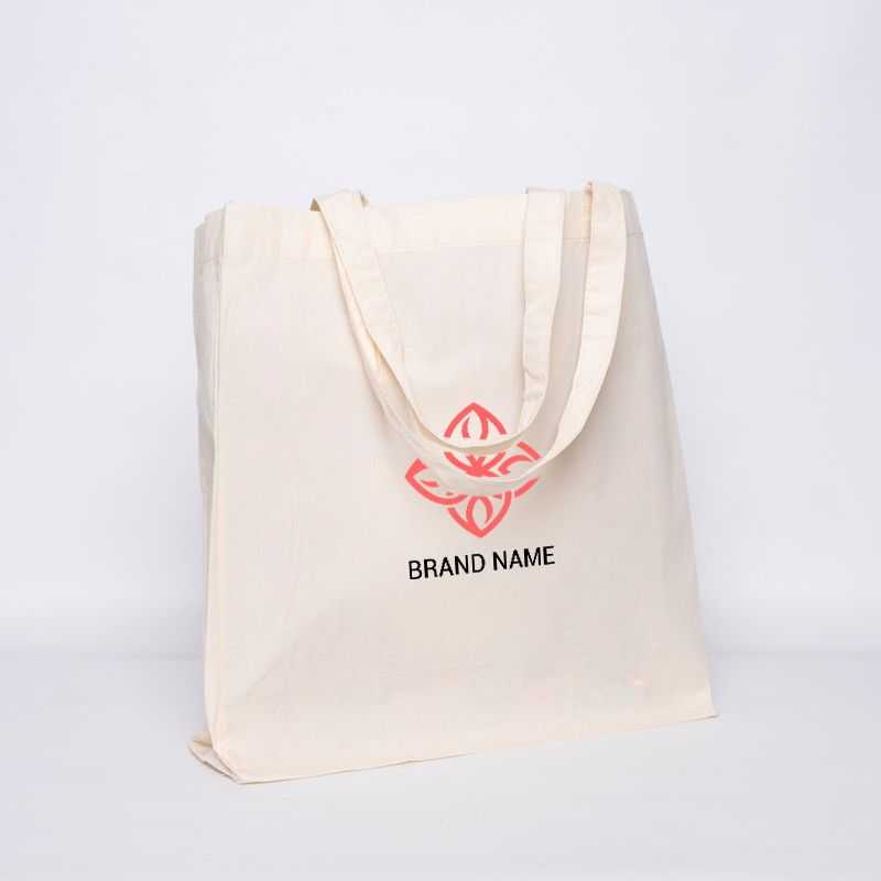 Sac coton réutilisable personnalisé 38x10x42 CM | SHOPPING BAG EN COTON | IMPRESSION EN SÉRIGRAPHIE SUR DEUX FACES EN DEUX CO...