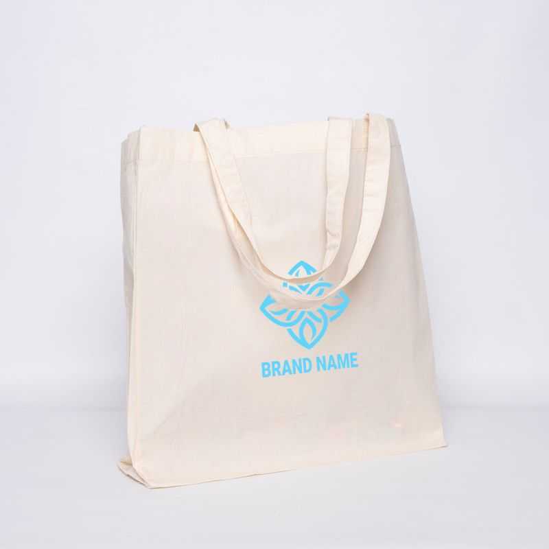 Sac coton réutilisable personnalisé 38x10x42 CM | SHOPPING BAG EN COTON | IMPRESSION EN SÉRIGRAPHIE SUR DEUX FACES EN UNE COU...