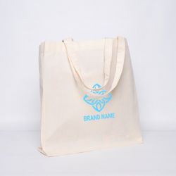 Customized Personalized reusable cotton bag 48x20x40 CM | COTTON SHOPPING BAG | SCREEN PRINTING ON TWO SIDES IN ONE COLOUR