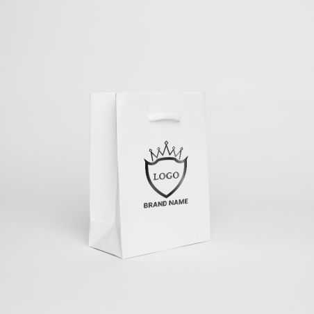 Sac papier personnalisé Noblesse Plastifié 12x6x16 CM | SAC PAPIER NOBLESSE PLASTIFIÉ | IMPRESSION EN SÉRIGRAPHIE SUR UNE FAC...