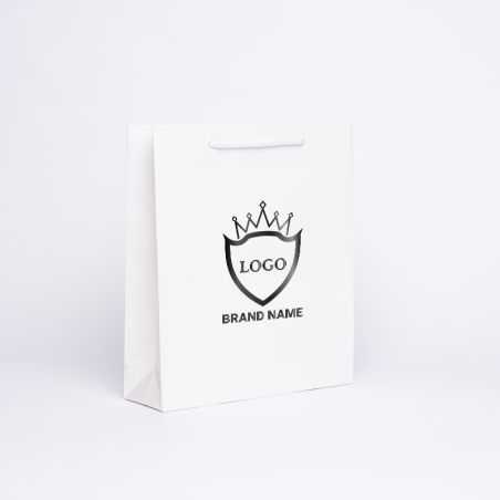 Sac papier personnalisé Noblesse Plastifié 28x8x32 CM | SAC PAPIER NOBLESSE PLASTIFIÉ | IMPRESSION EN SÉRIGRAPHIE SUR DEUX FA...
