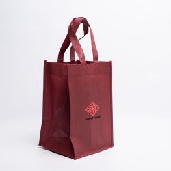 Sac en tissu non tissé personnalisé pour bouteilles 20x20x33 CM | SAC LUS 4 BOUTEILLES NON TISSÉ TNT | IMPRESSION EN SÉRIGRAP...