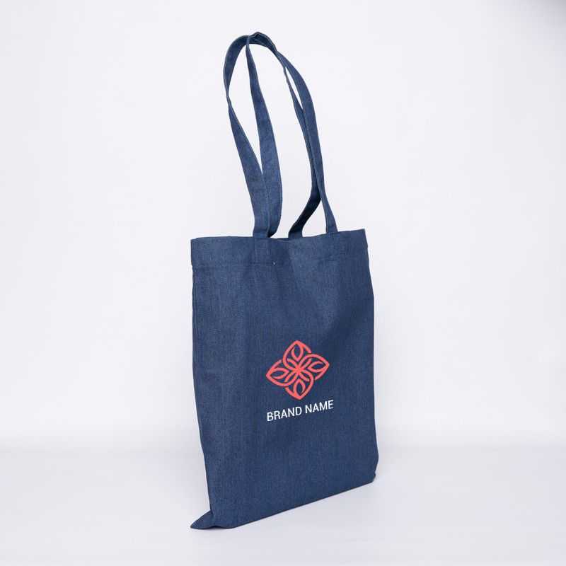 Sac en jean réutilisable personnalisé 38x42 CM | TOTE BAG EN JEAN | IMPRESSION EN SÉRIGRAPHIE SUR UNE FACE EN DEUX COULEURS