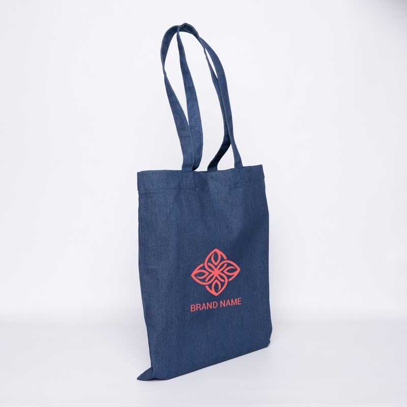 Sac en jean réutilisable personnalisé 38x42 CM | TOTE BAG EN JEAN | IMPRESSION EN SÉRIGRAPHIE SUR DEUX FACES EN UNE COULEUR