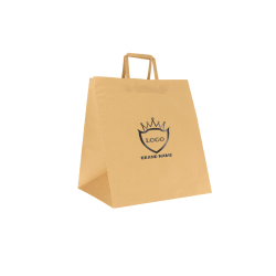 36X30X36 CM 36X30X36 CM | SAC PAPIER BOX | IMPRESSION FLEXO EN UNE COULEUR SUR LES 2 FACES | PAPIER KRAFT BLANC / NATUREL