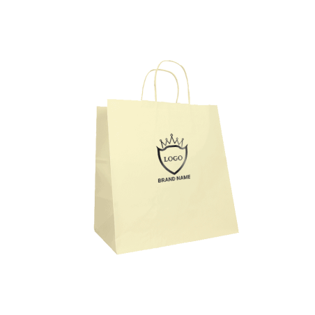 Sac papier personnalisé Safari 32x20x33 CM | SAC PAPIER SAFARI FOND LARGE | IMPRESSION FLEXO EN UNE COULEUR SUR LES 2 FACES