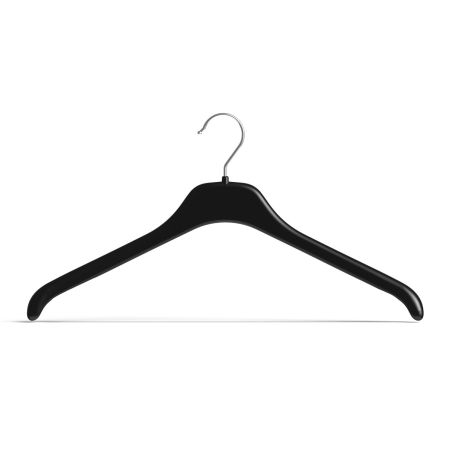 Cintres anti-plis | Épaules antidérapantes et crochet chromé | Noir | Taille 38-45 cm