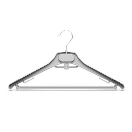 Cintres Commerciaux Rectangulaires | Barre Pantalon Antidérapante | Noir | 37 cm