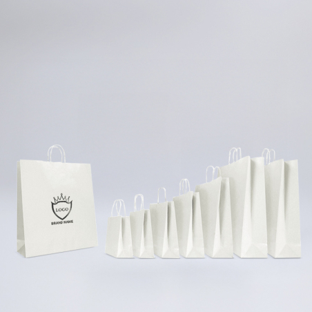 SAC SAFARI KRAFT BLANC AVEC IMPRESSION