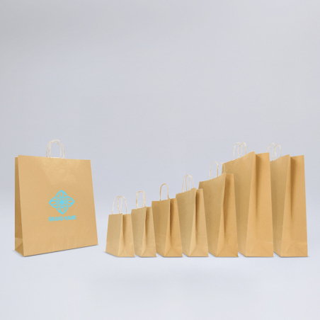 SAC SAFARI KRAFT NATUREL AVEC POIGNÉES TORSADÉES