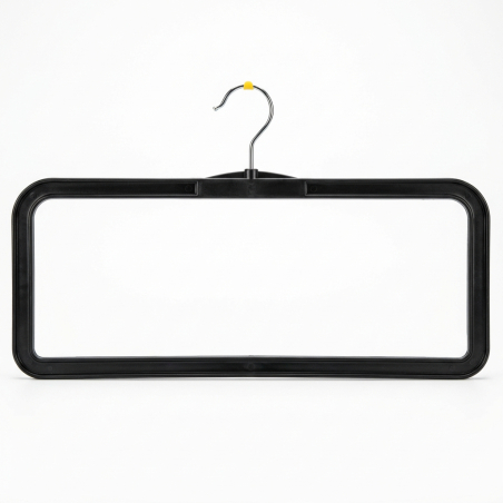 Cintre à boucle fermée haut de gamme avec crochet pivotant en métal | Noir | 46 x 2,4 cm