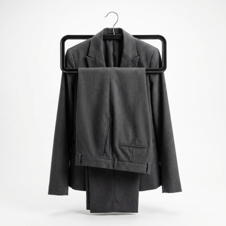 Cintre à boucle fermée haut de gamme avec crochet pivotant en métal | Noir | 46 x 2,4 cm