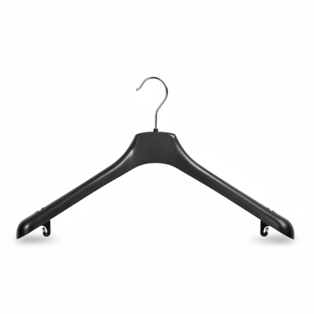 Cintre supérieur en plastique | Poignée antidérapante | Noir | Tailles : 42 à 49 cm