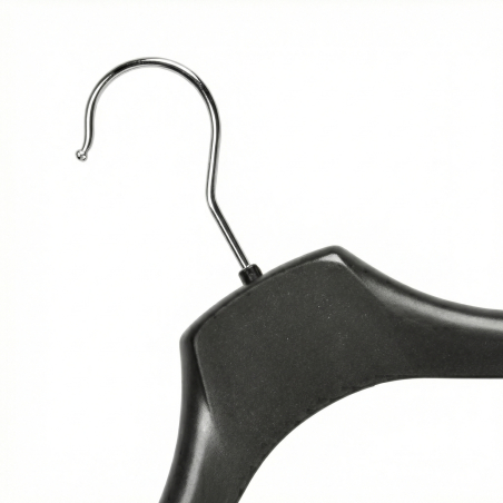 Cintre supérieur en plastique | Poignée antidérapante | Noir | Tailles : 42 à 49 cm