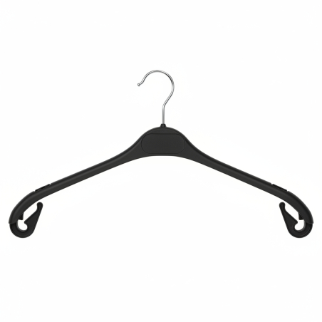 Cintre haut de gamme | Encoches antidérapantes profilées | Noir | Tailles : 26 à 43 cm