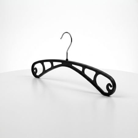 Cintres supérieurs résistants | Design épuré | Encoche profilée | Crochet pivotant | Noir