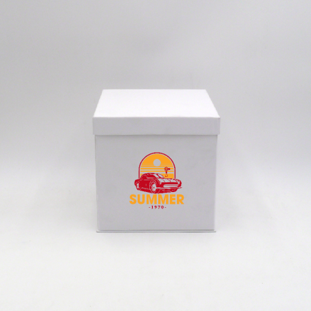 Boîte cloche personnalisée Flowerbox 18x18x18 CM | FLOWERBOX | IMPRESSION EN SÉRIGRAPHIE SUR UNE FACE EN DEUX COULEURS