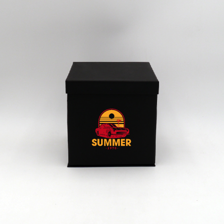 Boîte cloche personnalisée Flowerbox 18x18x18 CM | FLOWERBOX | IMPRESSION EN SÉRIGRAPHIE SUR UNE FACE EN DEUX COULEURS