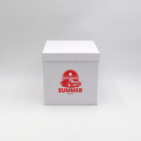 Boîte cloche personnalisée Flowerbox 18x18x18 CM | FLOWERBOX | IMPRESSION EN SÉRIGRAPHIE SUR UNE FACE EN UNE COULEUR